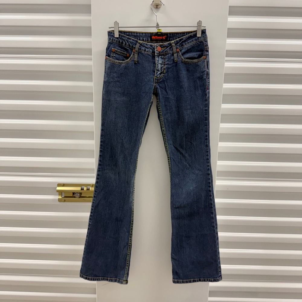 Dollhouse Jeans Womens 5/6 Blue Dark Wash Low Rise Bootcut Flare Y2K Denim
